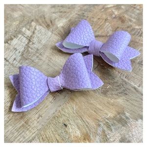 Leather Bows- Lavender